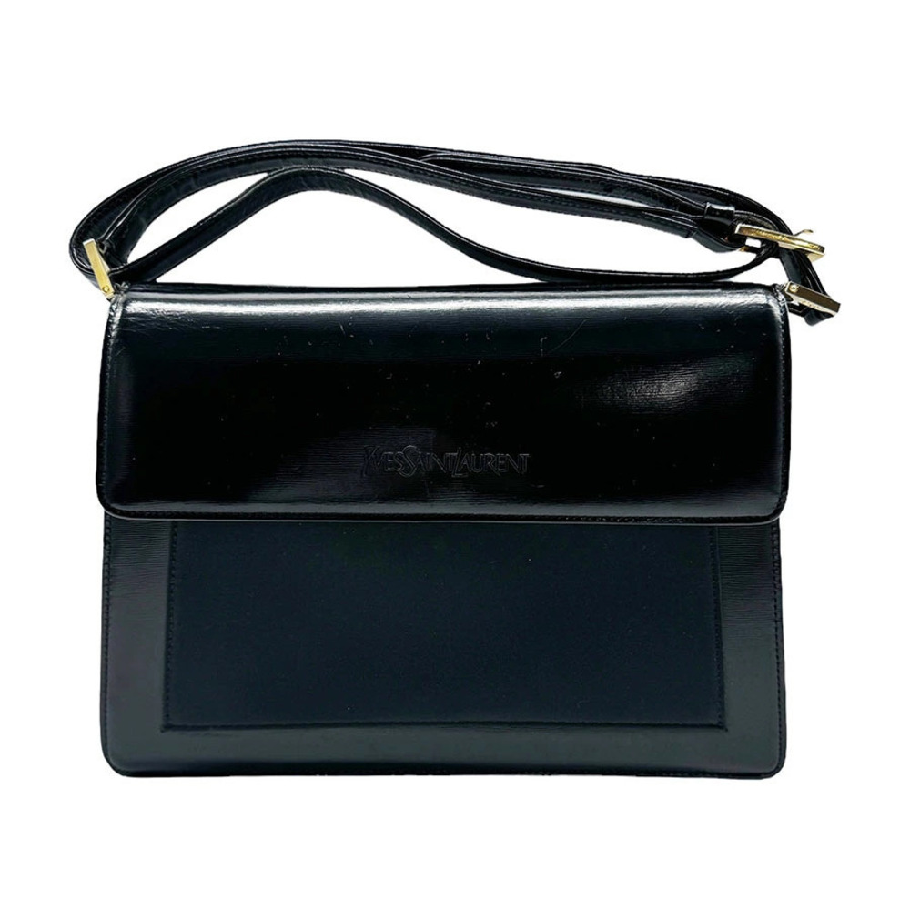 Saint Laurent Y Ligne Leather Crossbody Bag Gold Black